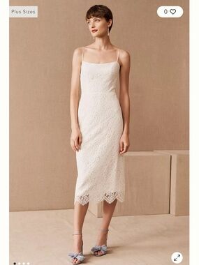 JENNY YOO Anthropologie Ivory Lace Midi Dress 4 NWT